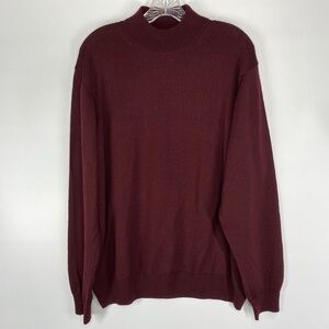 Black Brown 1826 Merino Wool Burgundy Turtleneck Sweater XL